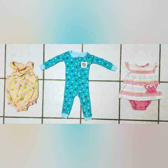 Mixed Colorful Lot of Babygirl Toddler Summer Clothes Size 12M - Picture 4 of 11